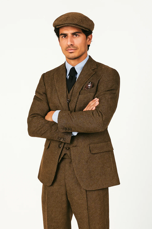 Mens Brown Wedding Suit