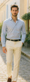 Mens Double Pleated Trousers - Double Pleated Dress Pants - Slacks Ivory
