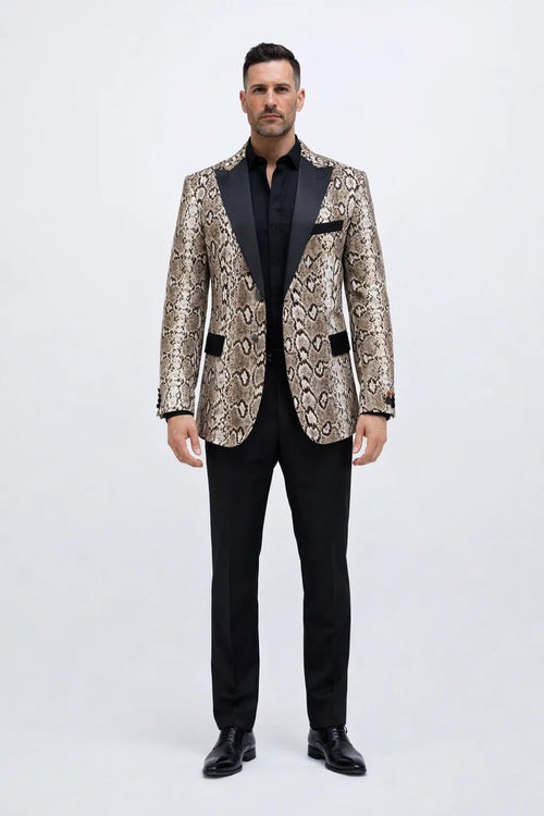 Mens Jacket Snakeskin Blazer Snake Skin