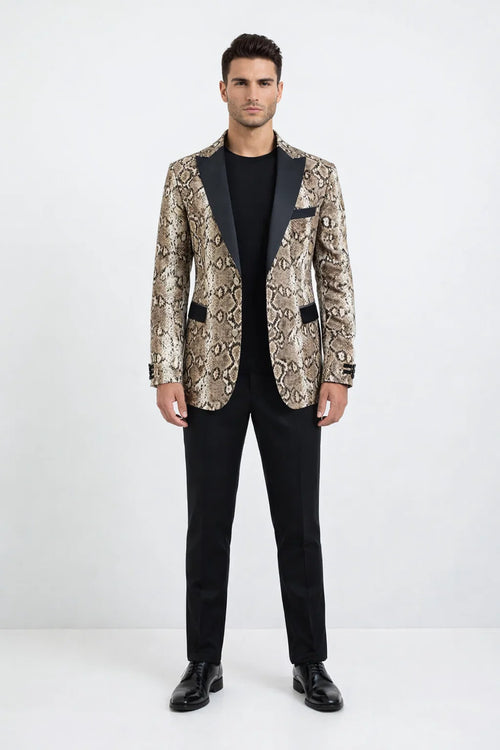 Mens Jacket Snakeskin Blazer Snake Skin
