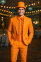 Mens Orange Tuxedo With Pants - Orange Prom 2026 Suit