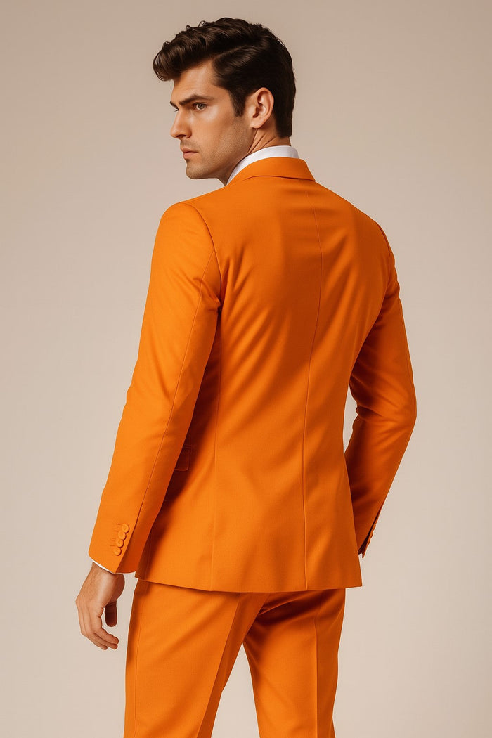 Mens Orange Tuxedo With Pants - Orange Prom 2026 Suit