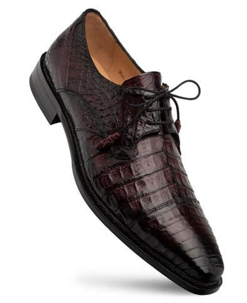Mezlan Mens Shoes Gator Burgundy Derby Captoe Shoes Giovane