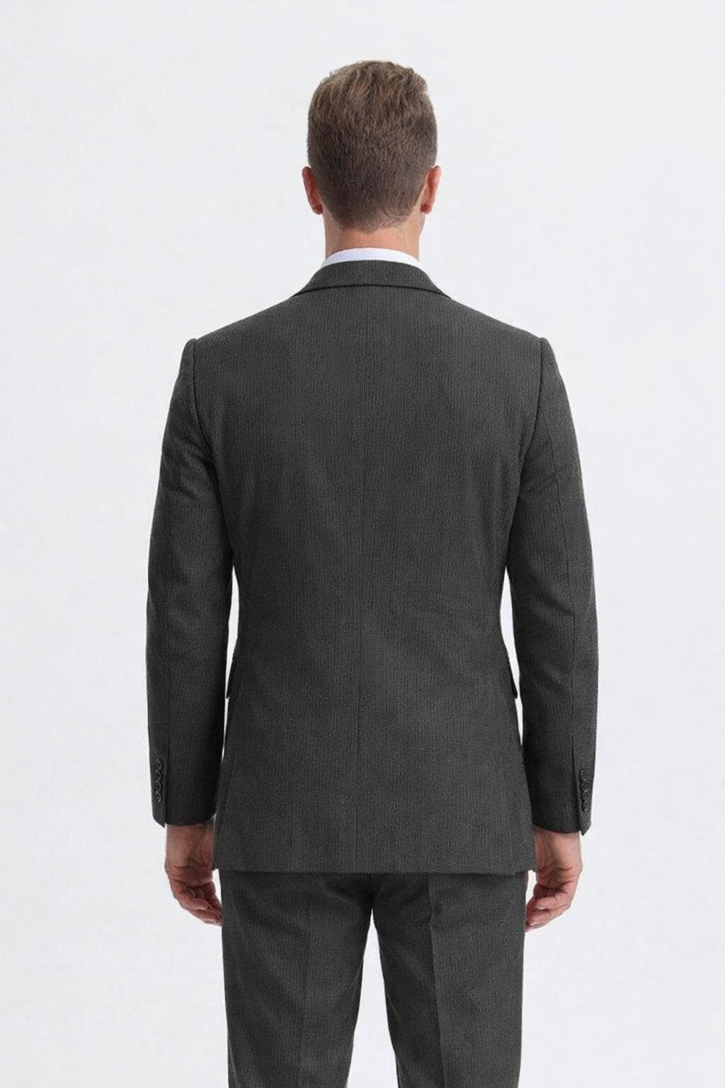 Mens Jacket + Pants Summer Seersucker Suit in Black on Black Pinstripe