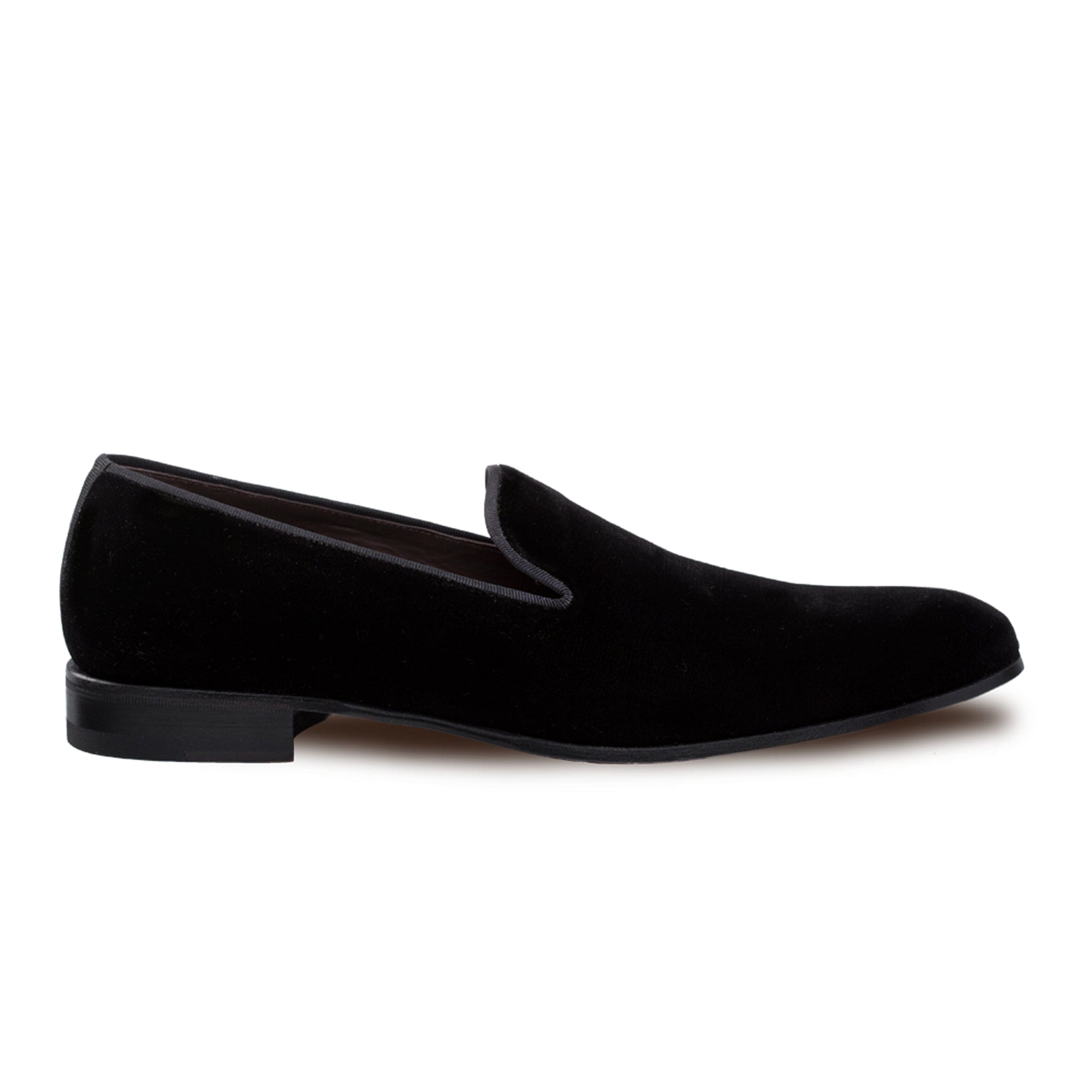 Mezlan Lublin Black Velvet Tuxedo Loafers – Formal Slip-On Dress Shoes (Sizes 9–12 Last Call)