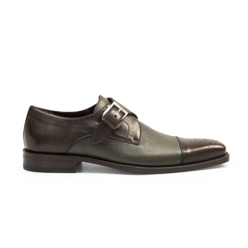 Mezlan Phoenix Black Deerskin Monk Strap Dress Shoes – Cap Toe Luxury Shoes