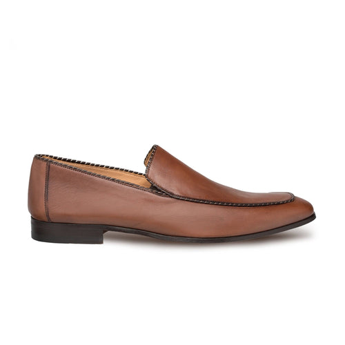 Mezlan Brandt Men’s Loafer – Camel Calfskin Leather Slip-On Dress Shoe, Handmade in Spain