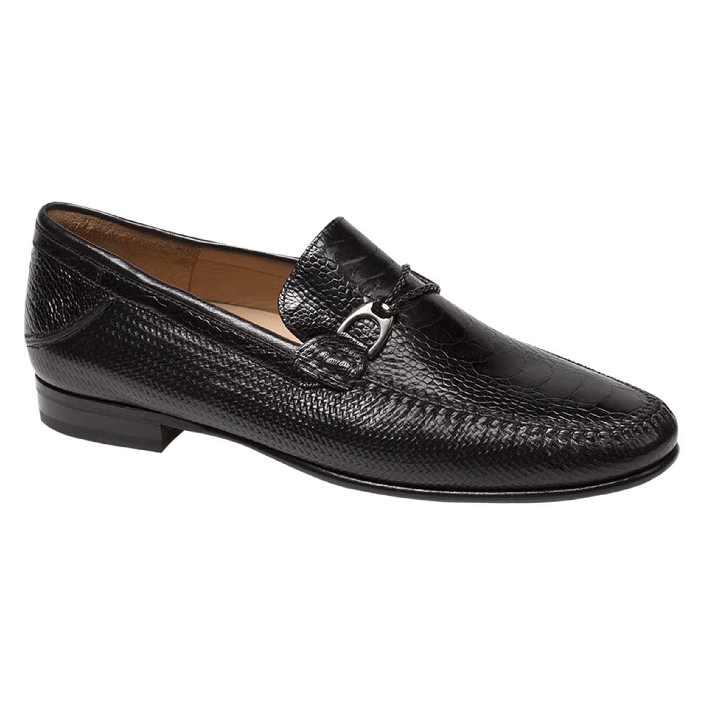 Mezlan Vesta Men’s Loafer – Black Genuine Ostrich Paw Leather Dress Shoe, Handmade in Spain