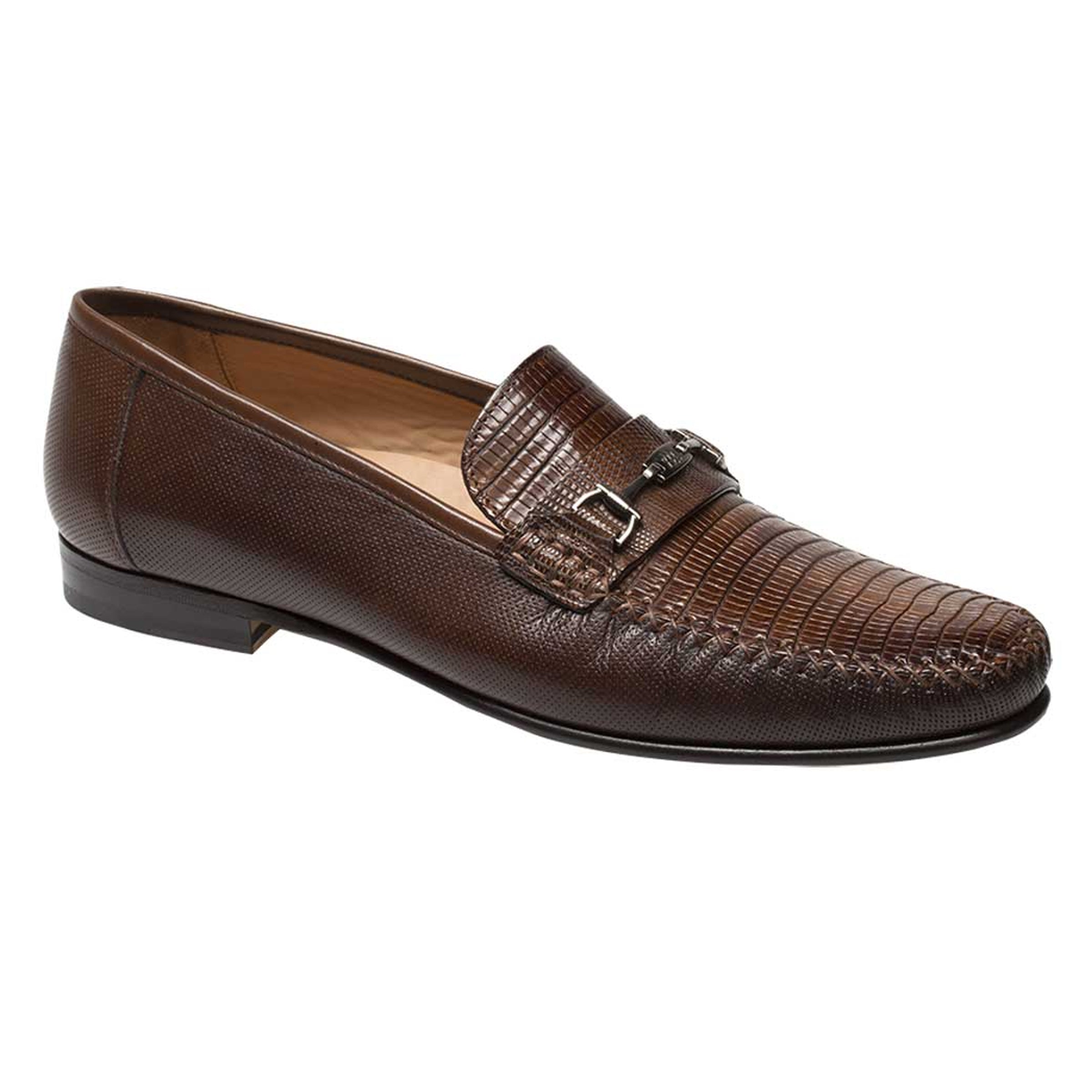 Mezlan Sileno Men’s Moccasin Loafer – Black Genuine Lizard Leather Dress Shoe, Handmade in Spain