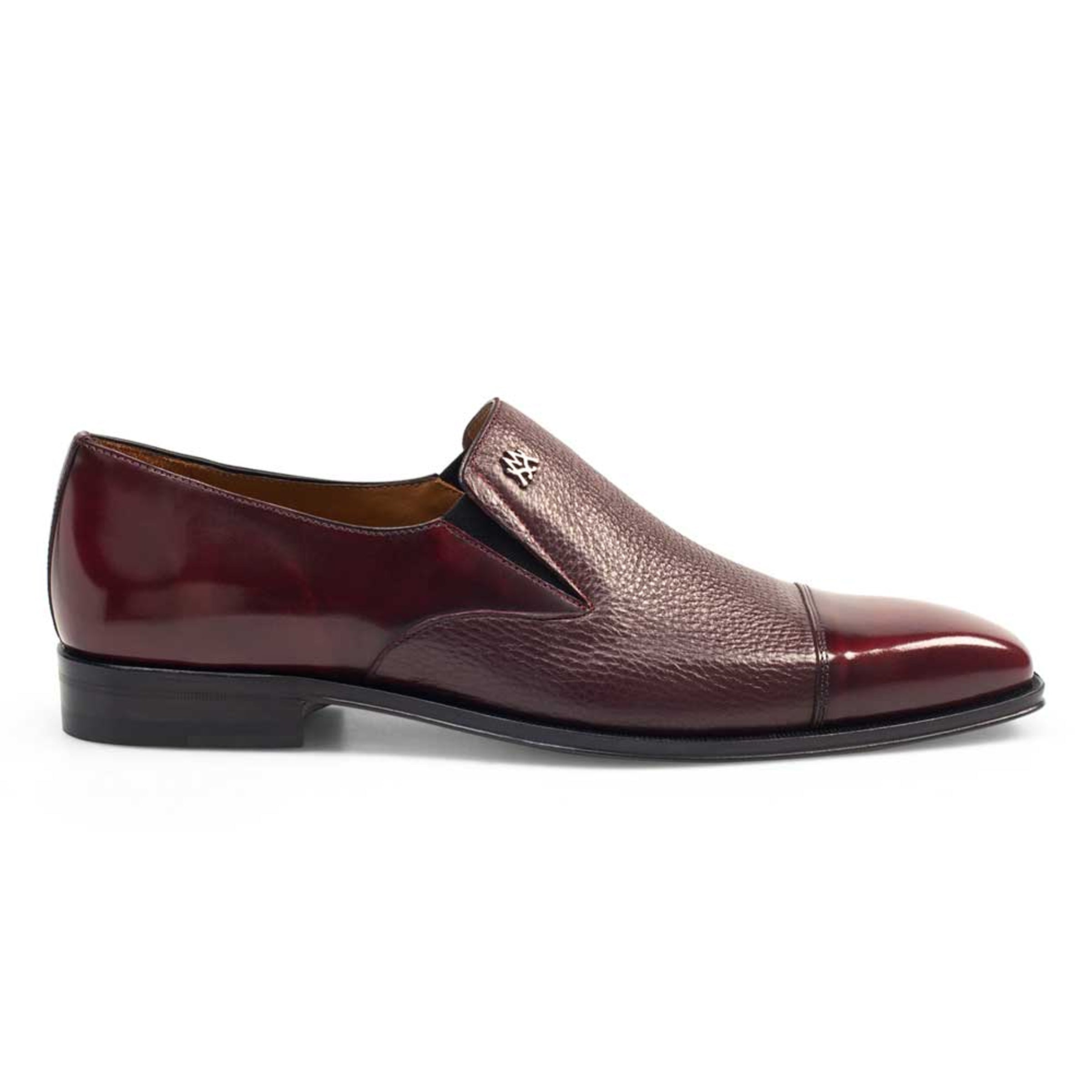Mezlan Milani Men’s Cap Toe Loafer – Black Calfskin and Deerskin Leather Slip-On Dress Shoe, Handmade in Spain