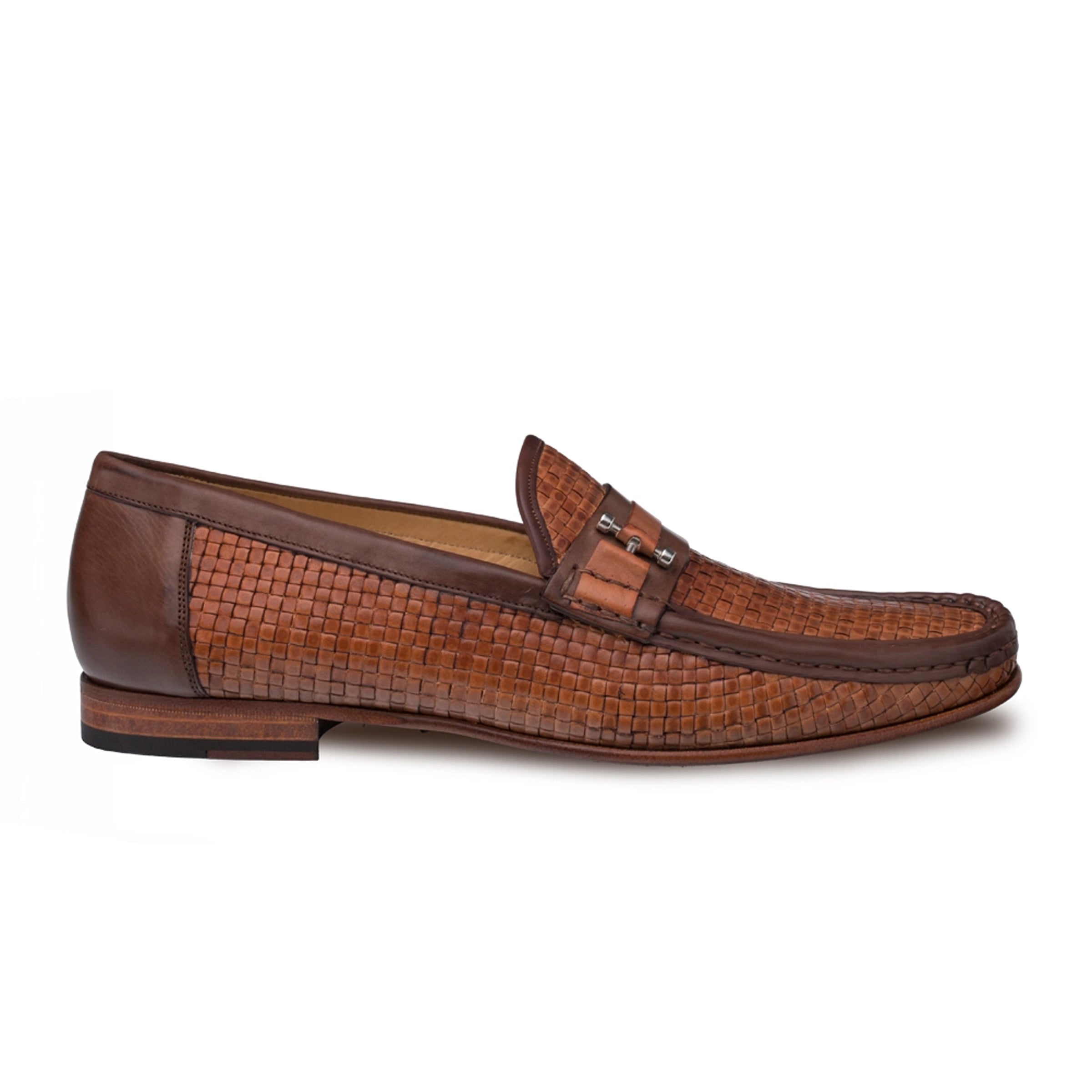 Mezlan Banderas Men’s Loafer – Black Woven Calfskin Leather Slip-On Dress Shoe, Handmade in Spain