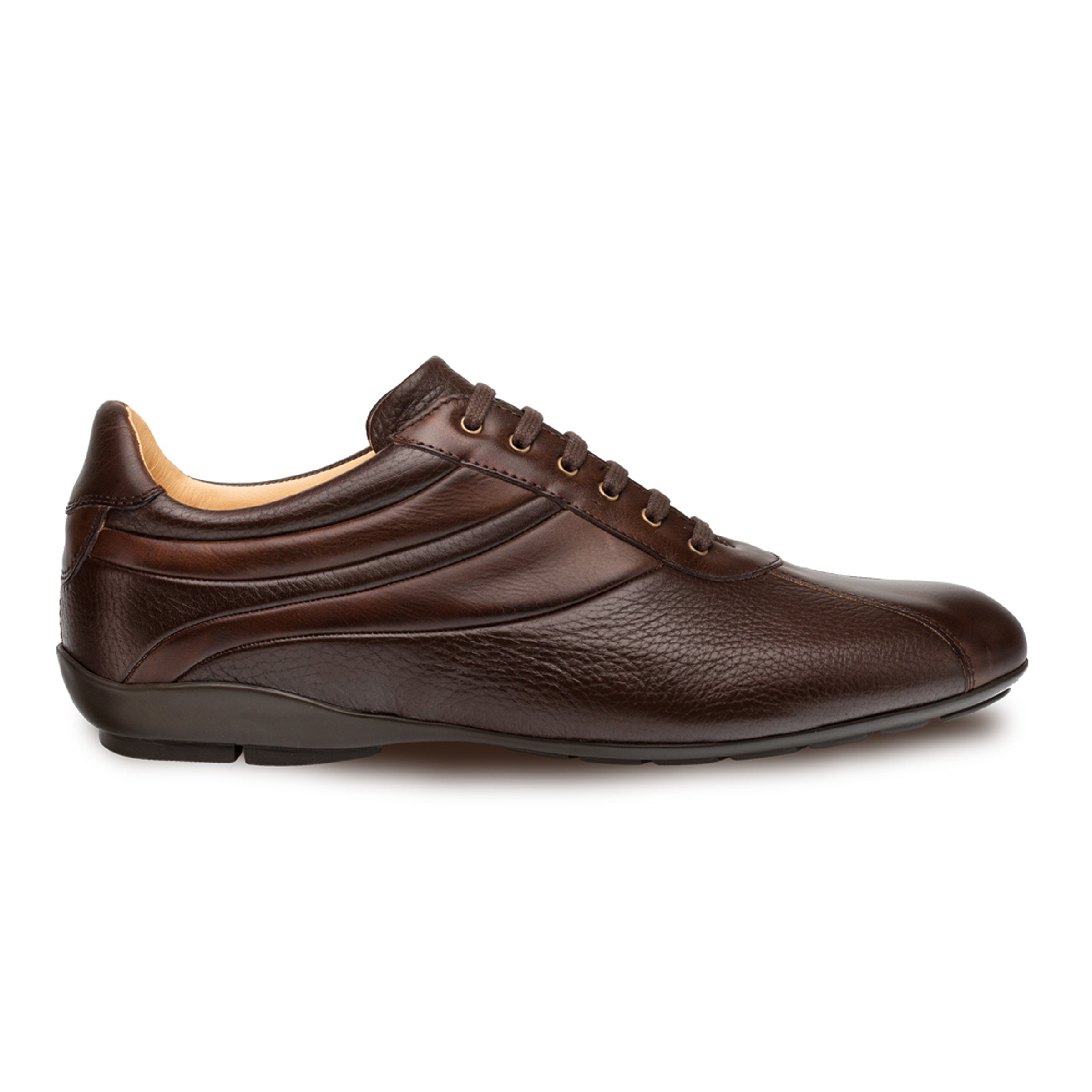 Mezlan Luka Men’s Sneaker – Black Calfskin and Deerskin Leather Casual Shoe, Handmade in Spain