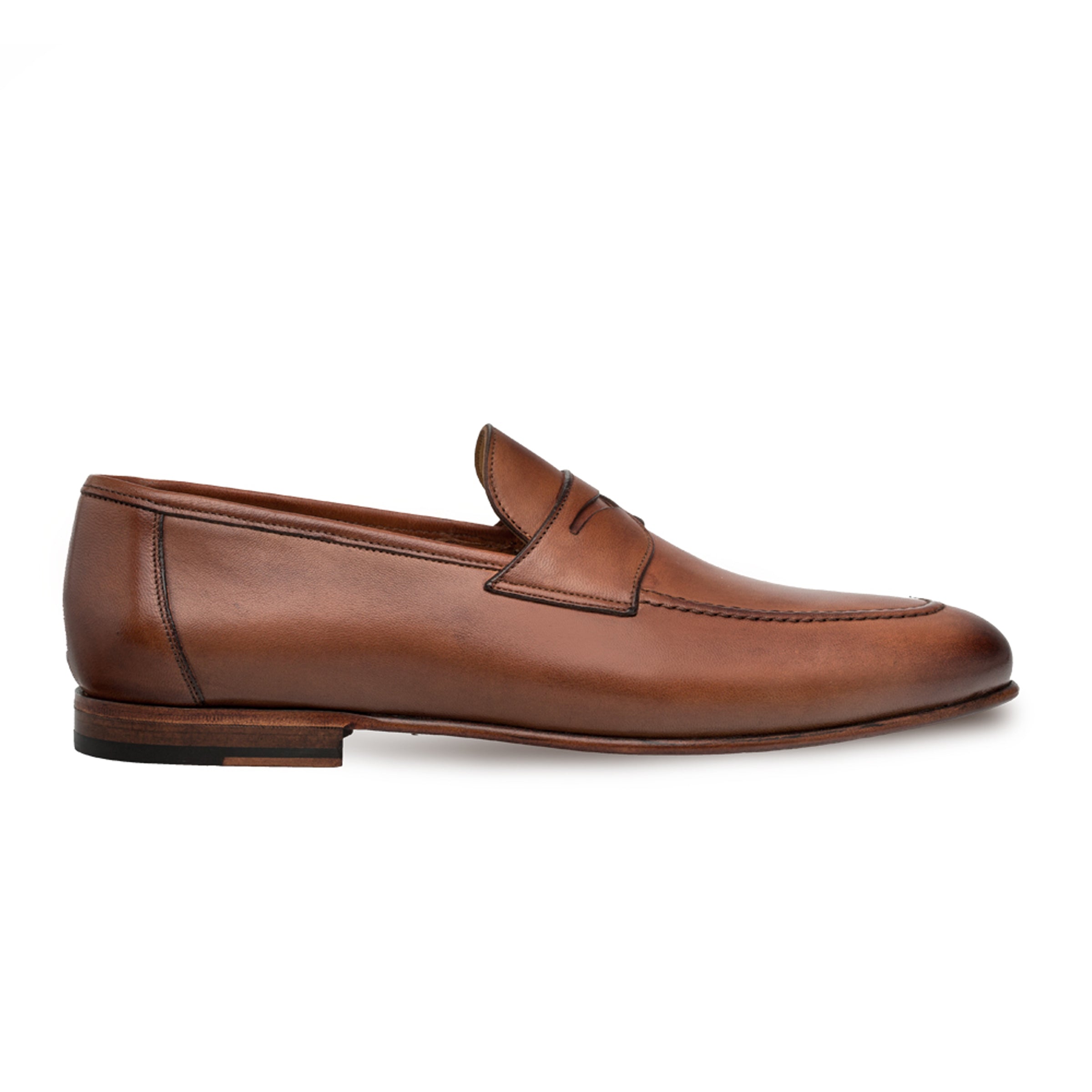 Mezlan Pompei Men’s Tan Penny Loafers – Unstructured Italian Calfskin Slip‑Ons