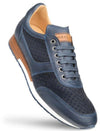 Mezlan Calfskin Suede Dress Sneakers Blue Patina Maxim 9463