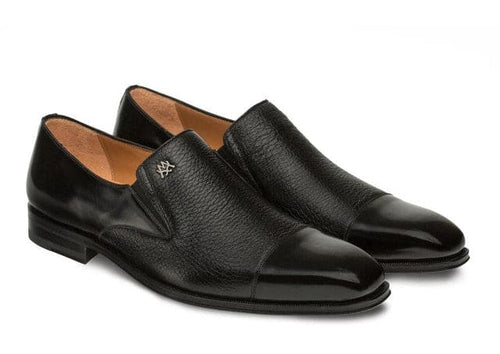Mezlan Cap Toe Loafer Shoes Black Milani