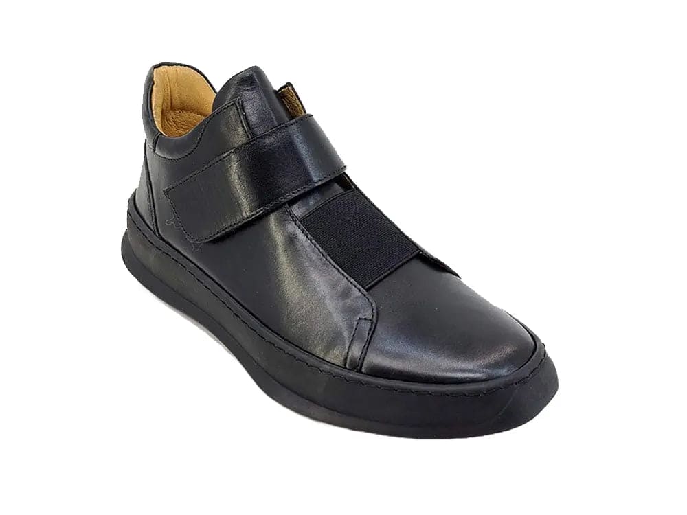 Burnished Leather Casual Mid-Top Sneaker for Men