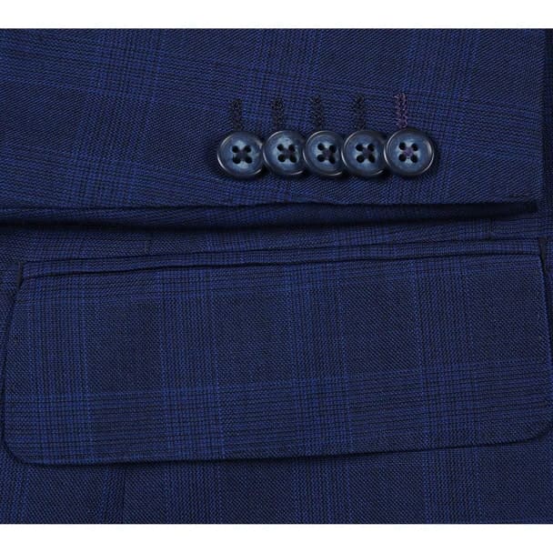 Wool Stretch Single Breasted Slim Fit Midnight Blue Suit