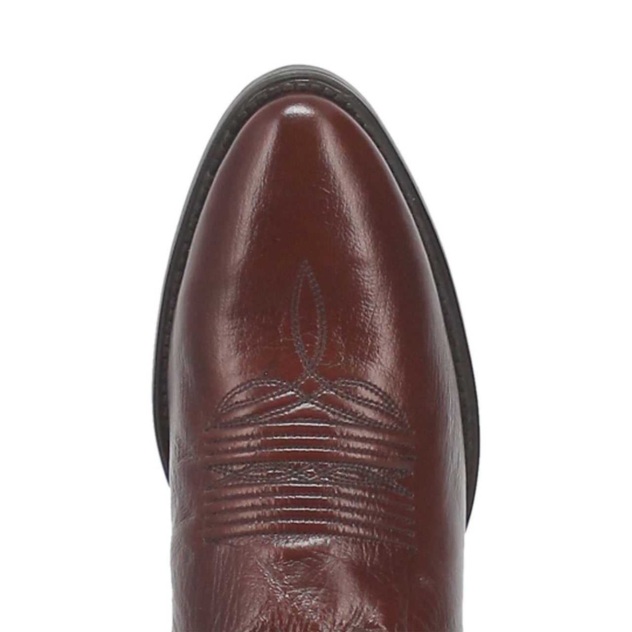 Dan Post Milwaukee cowboy boot. Round toe, tan leather. Subtle tonal stitching on the upper enhances structural design. Classic Western style.
