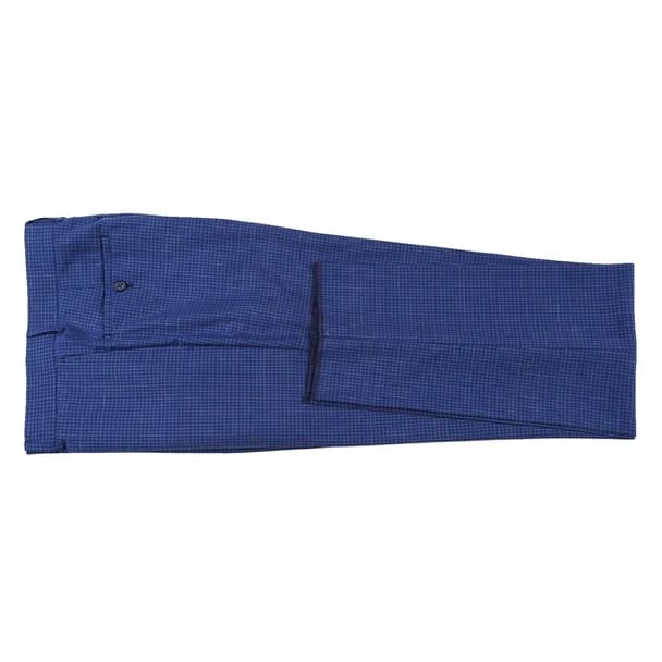 Wool Stretch with Linen Double Breasted Blue Slim Fit Suit