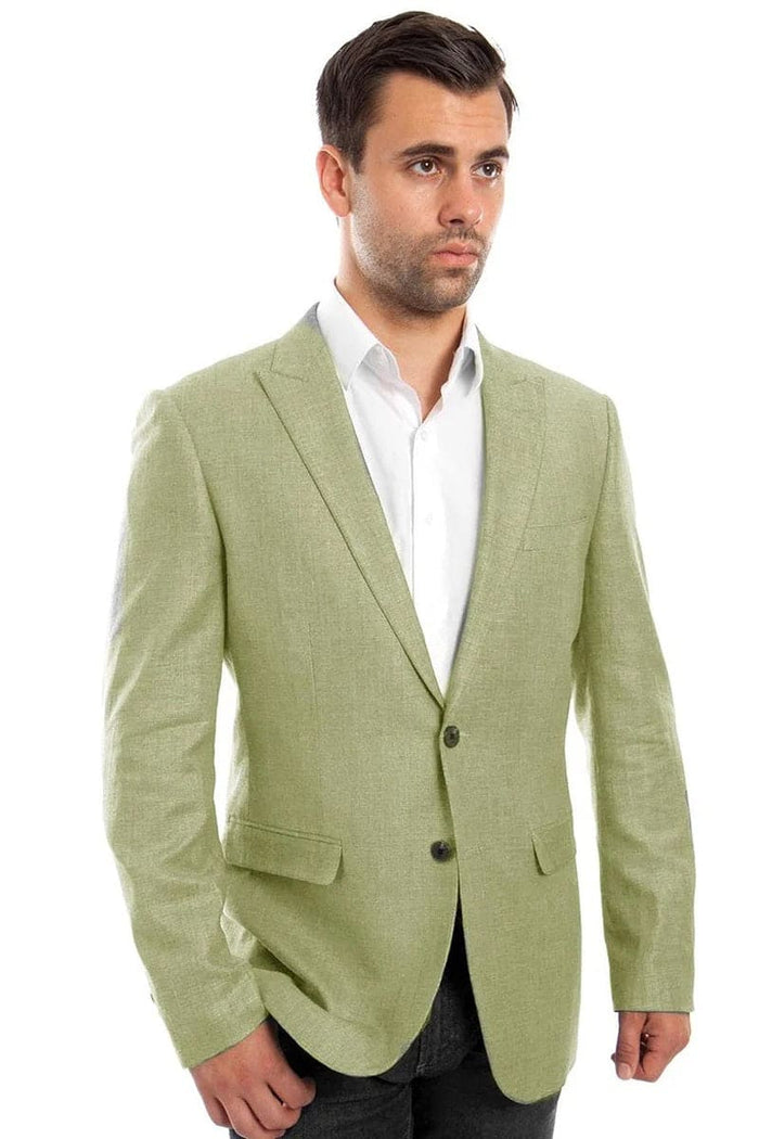 Mens Two Button Summer Blazer in Mint Green