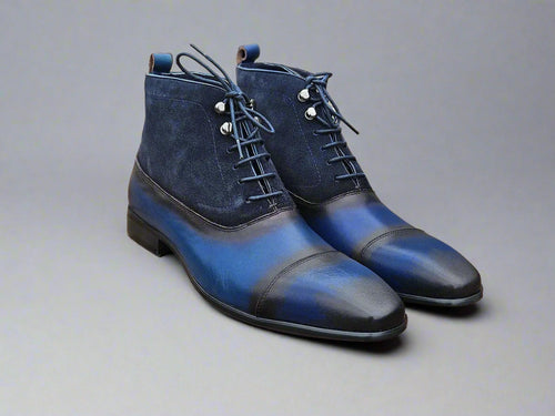 Men’s Mixed Media Suede Lace-Up Boots