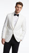 Men’s White Dinner Jacket, Snow White Single Button Tuxedo Blazer for Graduation Homecoming and Formal Events