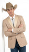 Men’s Western Tan Tuxedo Dinner Jacket, Light Khaki Beige Cowboy Formal Blazer