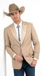 Men’s Western Tan Tuxedo Dinner Jacket, Light Khaki Beige Cowboy Formal Blazer