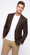 Apollo King Men’s Brown Wool Feel Blazer, Modern Fit Two Button Formal Business Sport Coat