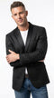 Men’s Black Paisley Jacquard Western Blazer with Satin Shawl Lapel, Formal Designer Sport Coat