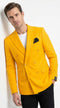 Men’s Gold Double Breasted Blazer, Bright Yellow Formal Sport Coat for Wedding and Party Events