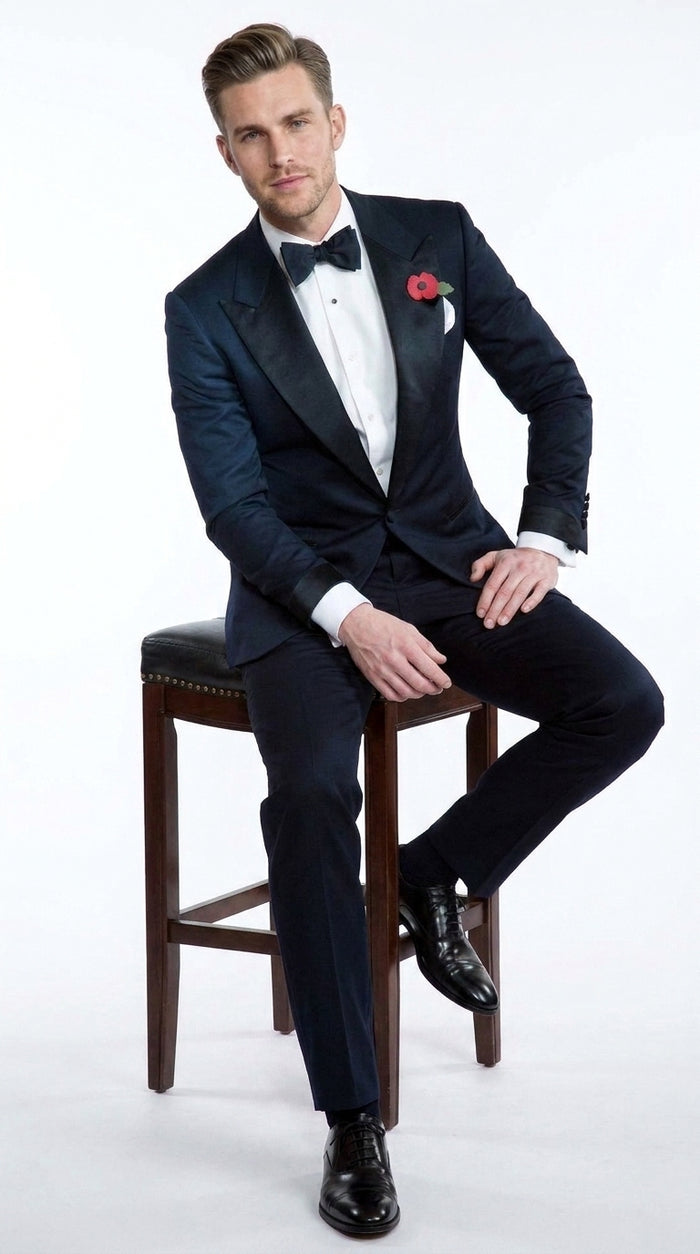 Daniel Craig Suit Midnight Blue Besom Two Pockets james bond Tuxedo