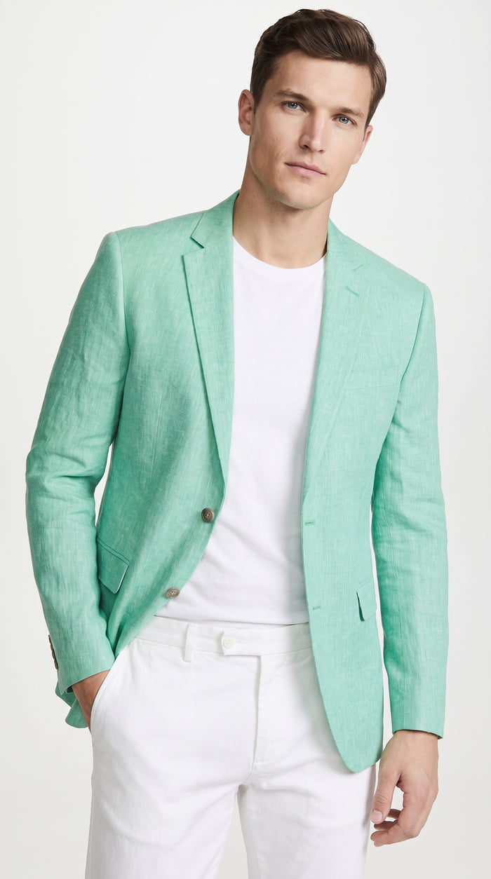 Men’s Mint Green Big & Tall Blazer – Two-Button Sport Coat Jacket for Summer Weddings