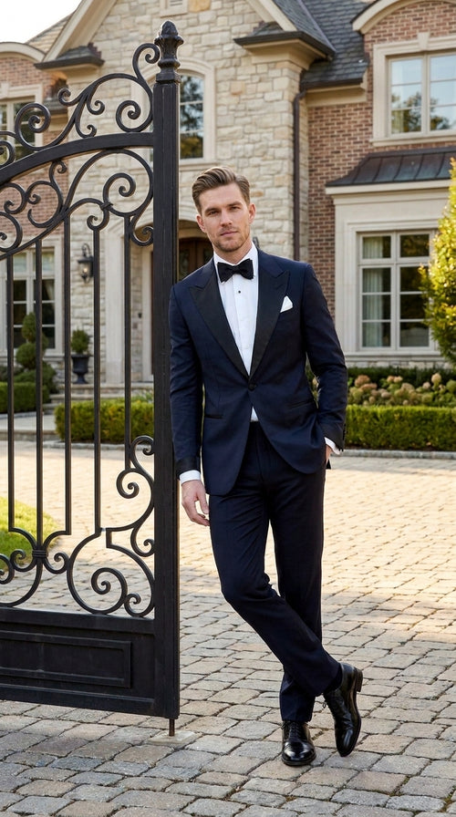 Daniel Craig Suit Midnight Blue Besom Two Pockets james bond Tuxedo