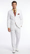 Apollo King Men’s White Poplin Classic Fit Suit, Formal Wedding Prom Dress Suit