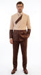 Statement Men’s Two Tone Double Breasted Suit, Modern Fit 2 Piece Wool Formal Wedding Suit