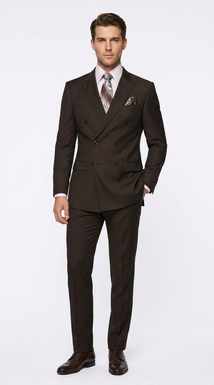 Statement Men’s 2 Piece 100% Wool Double Breasted Fashion Suit, Bold Color Formal Wedding Business Suit