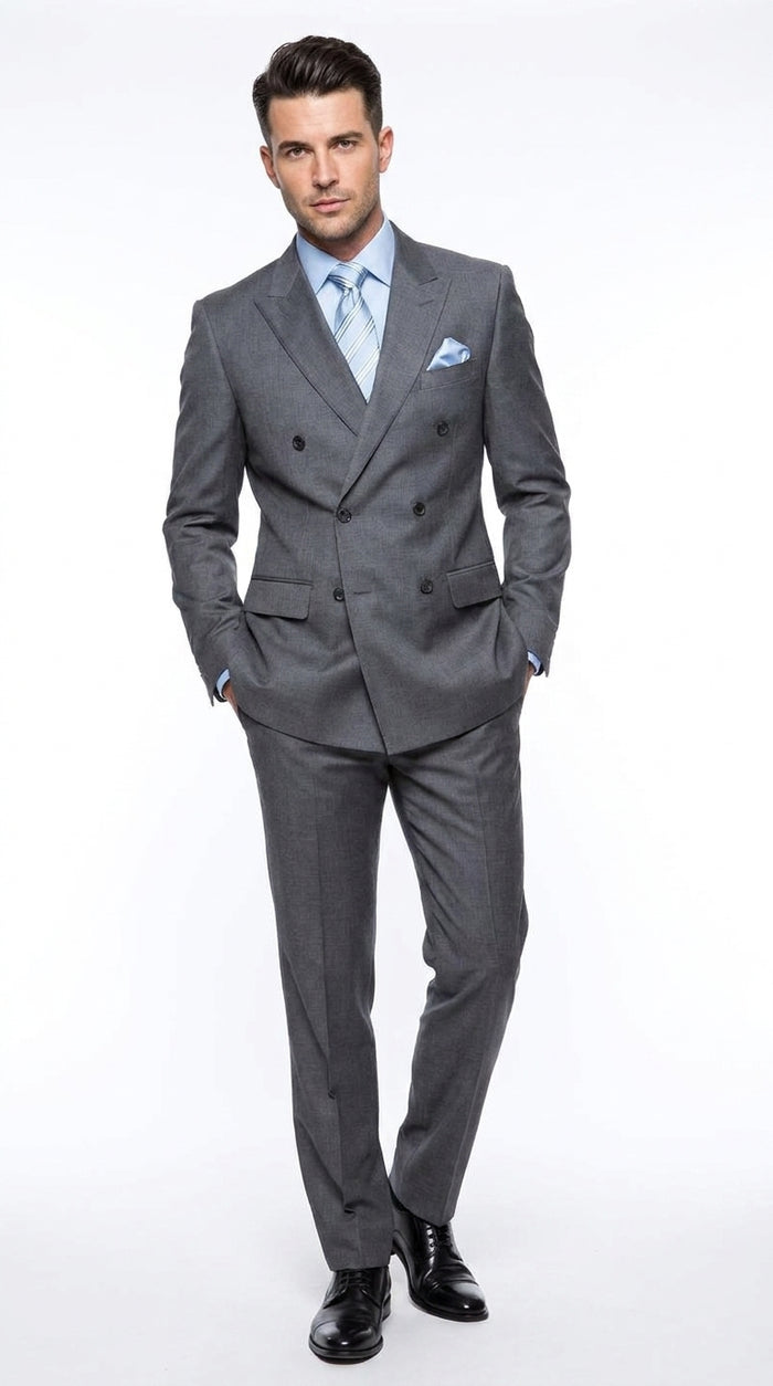 Statement Men’s 2 Piece 100% Wool Double Breasted Fashion Suit, Bold Color Formal Wedding Business Suit