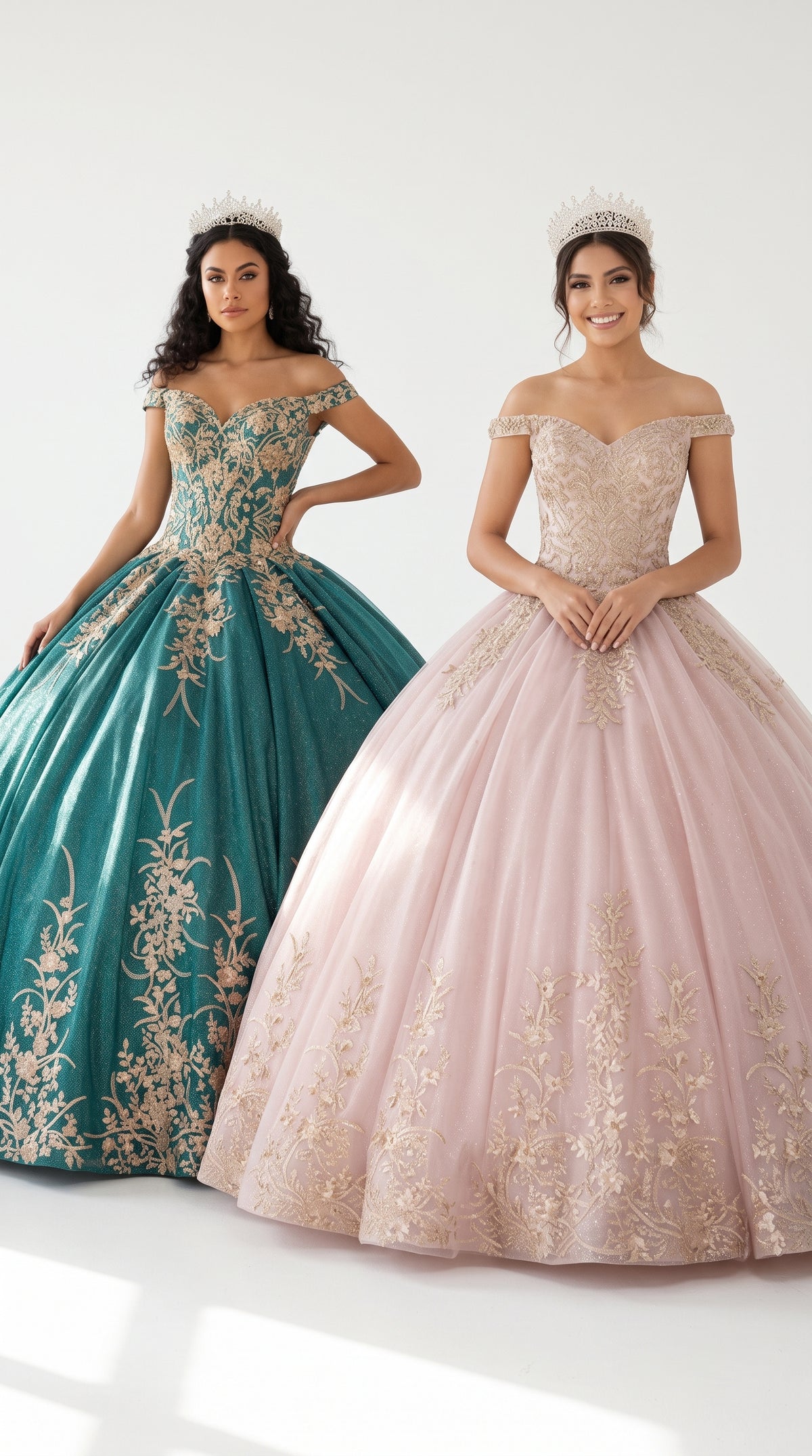 Off Shoulder Sparkling Lace Up Quinceanera Ball Gown in 3 Colors Burgundy - Hunter - Rose Gold