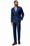 Mens Modern Fit Double Breasted Shawl Lapel Suit in Navy