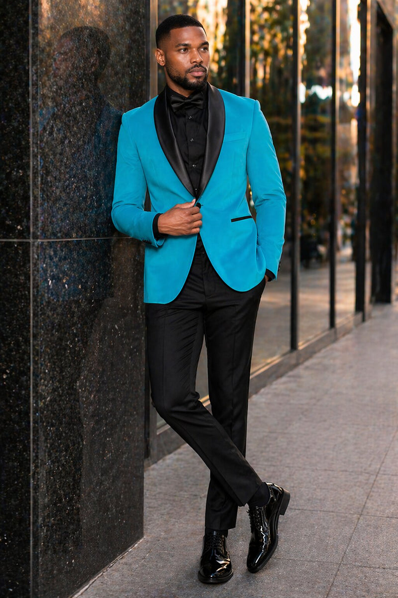 Aqua Blue Dinner Jacket - Tiffany Color Mens Blazer