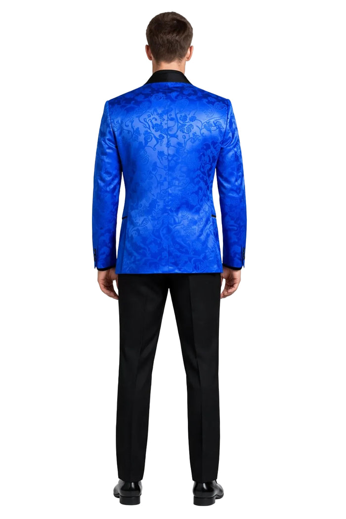 Mens Blazer - Paisley Sport Coat - Royal Prom 2026 Tuxedo Dinner Jacket Blazer
