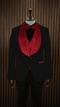 Modest Red & Black Tuxedo Suit