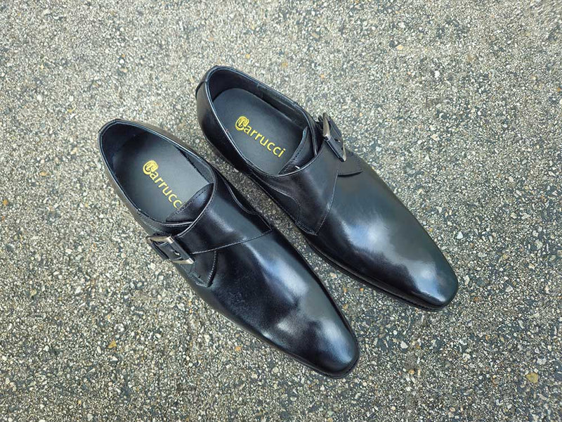 Carrucci Monk Strap Buckle Leather Shoes