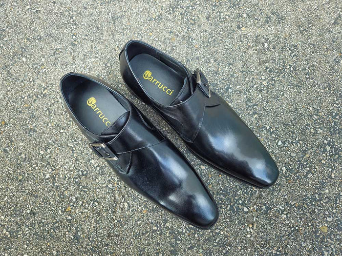 Carrucci Monk Strap Buckle Leather Shoes