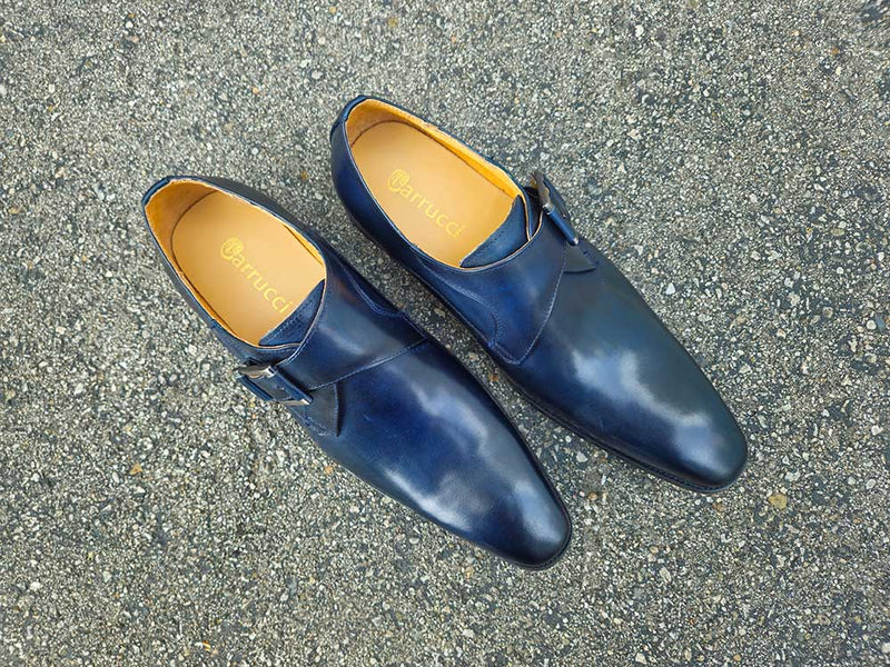 Carrucci Monk Strap Buckle Leather Shoes