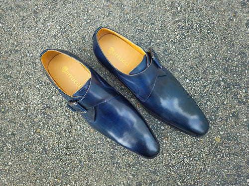 Double Buckle Monk Strap Leather Oxfords