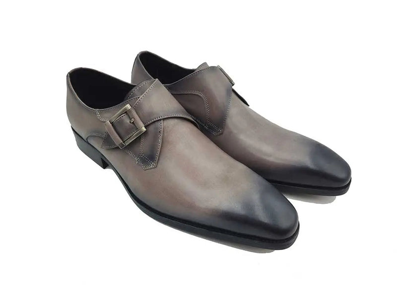 Carrucci Monk Strap Buckle Leather Shoes