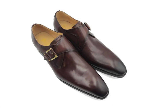 Double Buckle Monk Strap Leather Oxfords