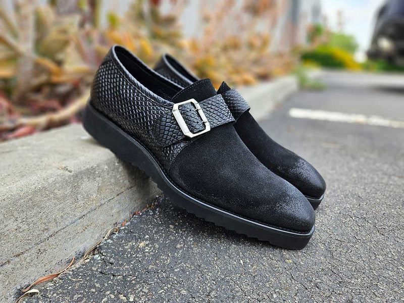 Carrucci Multi Media Buckle Monkstrap Slip-on